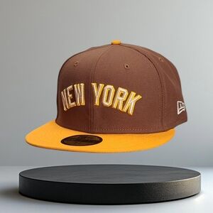 New York Yankees New Era Brown Tiramisu 59FIFTY Fitted Hat Size 7 5/8